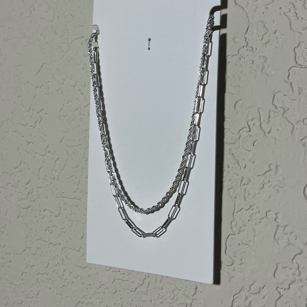NWT GAP Silver Necklace Set
